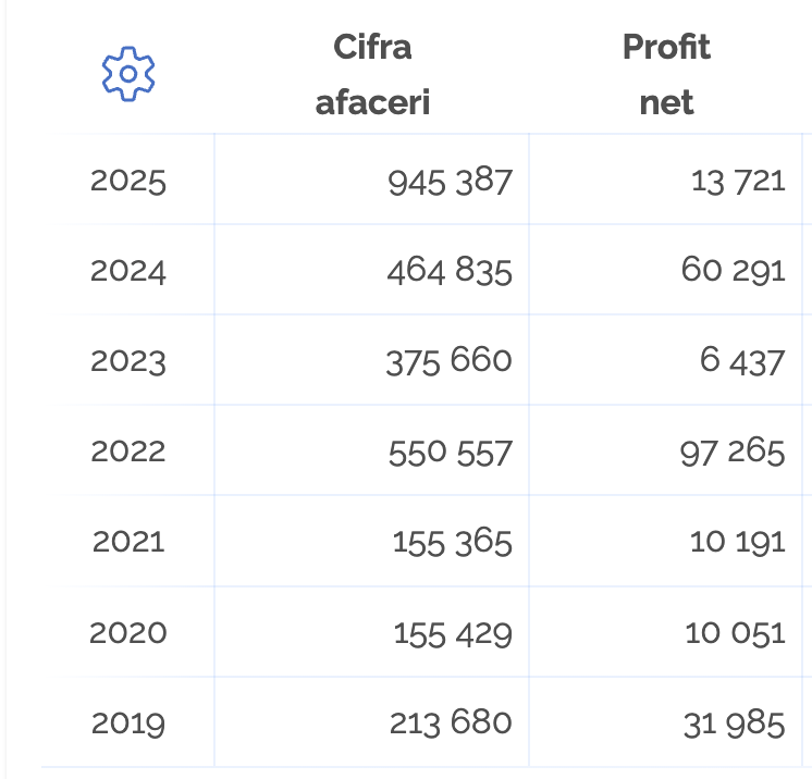 Evoluția cifrei de afaceri și a profitului net Coldea Expert Construct între 2019 și 2025